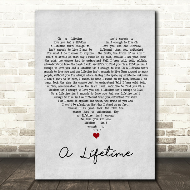 Ziggy Marley A Lifetime Grey Heart Song Lyric Music Print