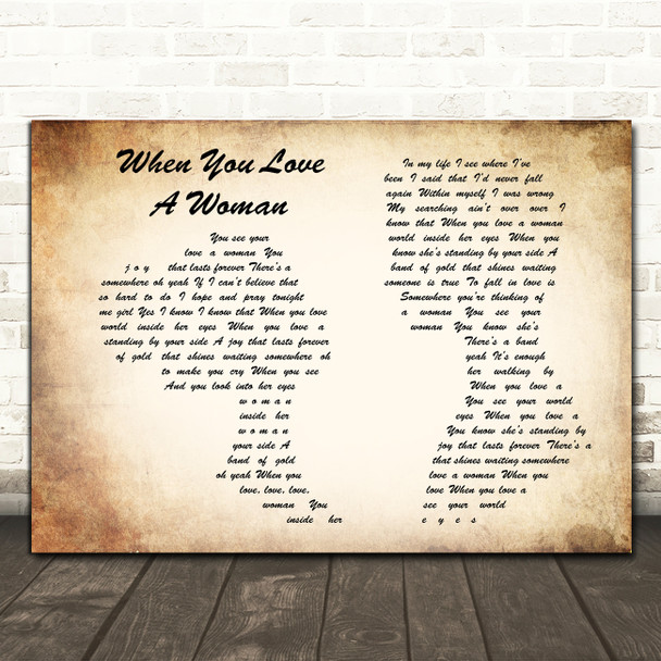 Journey When You Love A Woman Man Lady Couple Song Lyric Music Print