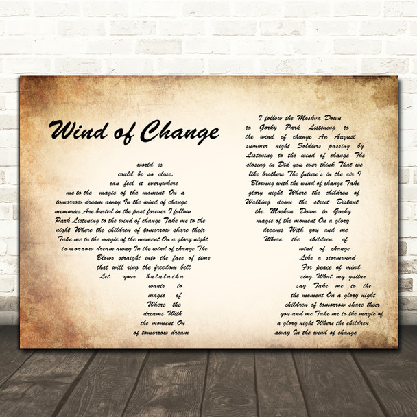 Scorpions Wind of Change Man Lady Couple Song Lyric Music Print