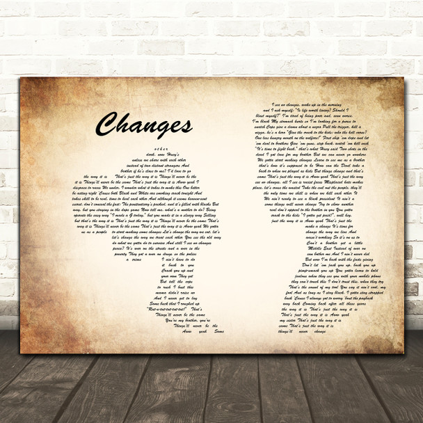 2Pac Changes Man Lady Couple Song Lyric Music Print