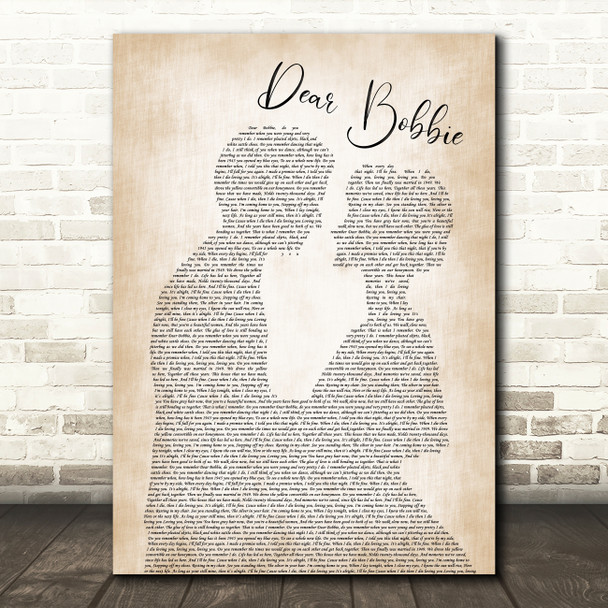 Yellowcard Dear Bobbie Man Lady Bride Groom Wedding Song Lyric Music Print