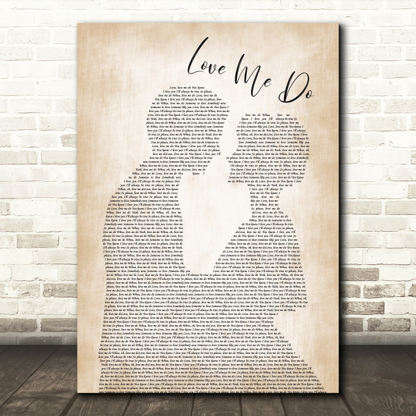 The Beatles Love Me Do Man Lady Bride Groom Wedding Song Lyric Music Print