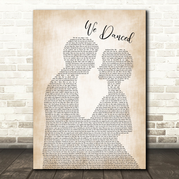 Brad Paisley We Danced Man Lady Bride Groom Wedding Song Lyric Music Print