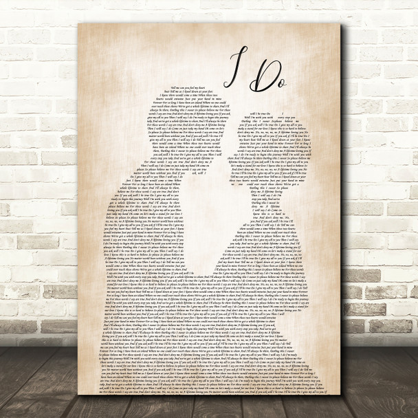 Westlife I Do Man Lady Bride Groom Wedding Song Lyric Music Print