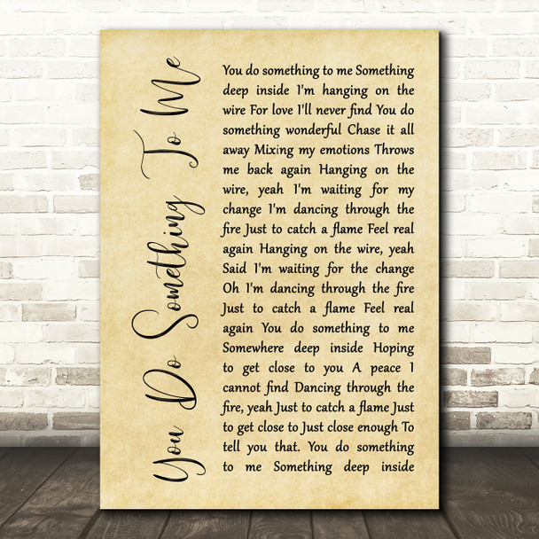 Paul Weller You Do Something To Me Rustic Script Song Lyric Music Print