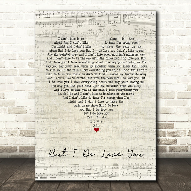 LeAnn Rimes But I Do Love You Script Heart Song Lyric Music Print