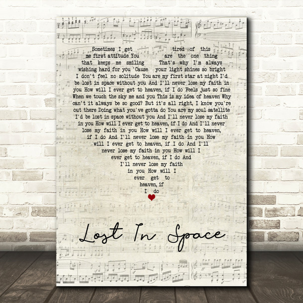 Lighthouse Family Lost In Space Script Heart Song Lyric Music Print