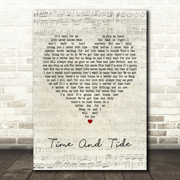 Basia Time And Tide Script Heart Song Lyric Music Print