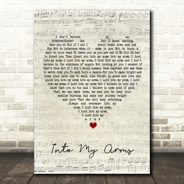 Nick Cave & The Bad Seeds Into My Arms Script Heart Song Lyric Music Print