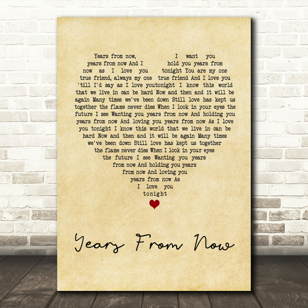 Dr. Hook Years From Now Vintage Heart Song Lyric Music Print