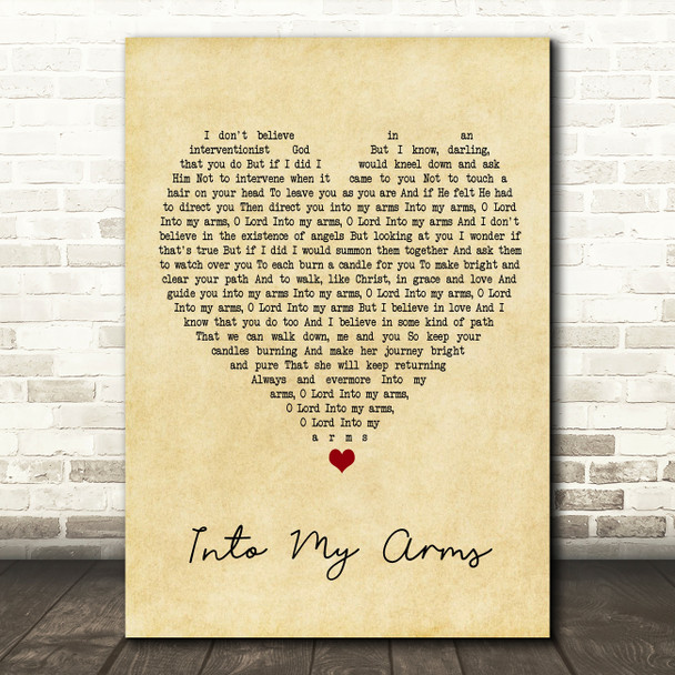 Nick Cave & The Bad Seeds Into My Arms Vintage Heart Song Lyric Music Print