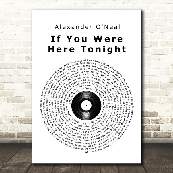 Alexander O'Neal If You Were Here Tonight Vinyl Record Song Lyric Music Print