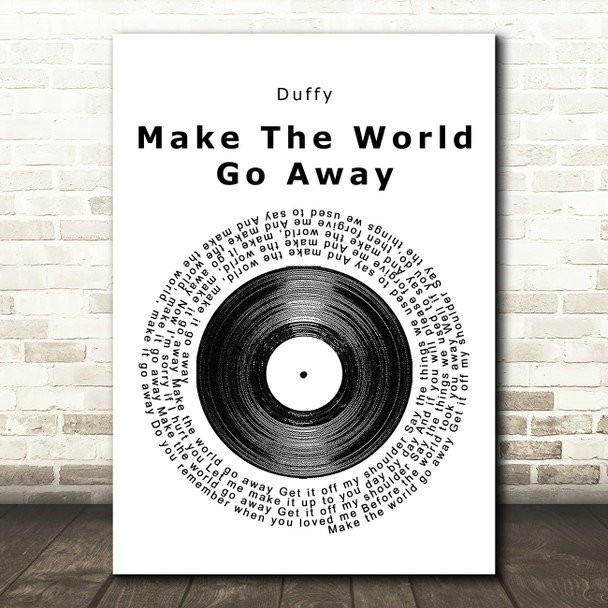 Duffy Make The World Go Away Vinyl Record Song Lyric Music Print