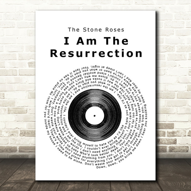 The Stone Roses I Am The Resurrection Vinyl Record Song Lyric Music Print