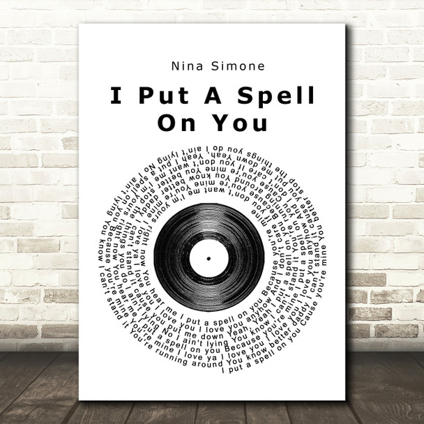 Nina Simone I Put A Spell On You Vinyl Record Song Lyric Music Print