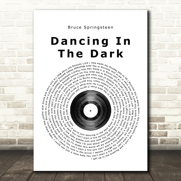 Bruce Springsteen Dancing In The Dark Vinyl Record Song Lyric Music Print