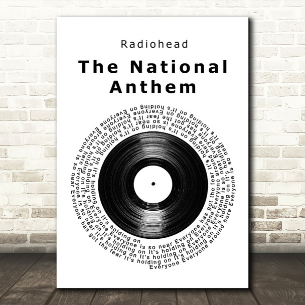 Radiohead The National Anthem Vinyl Record Song Lyric Music Print