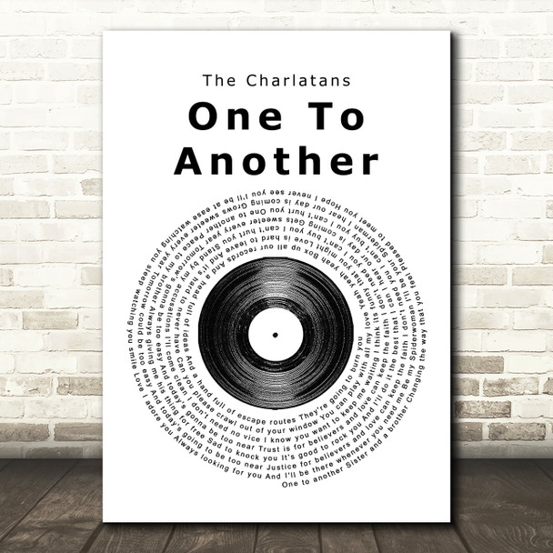 The Charlatans One To Another Vinyl Record Song Lyric Music Print