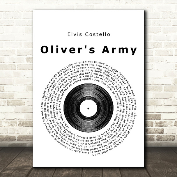 Elvis Costello Oliver's Army Vinyl Record Song Lyric Music Print