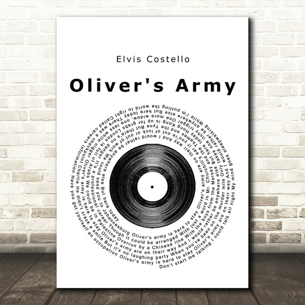 Elvis Costello Oliver's Army Vinyl Record Song Lyric Music Print