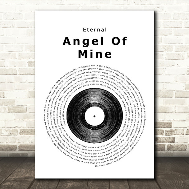 Eternal Angel Of Mine Vinyl Record Song Lyric Music Print