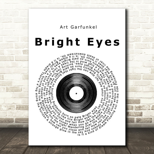 Art Garfunkel Bright Eyes Vinyl Record Song Lyric Music Print