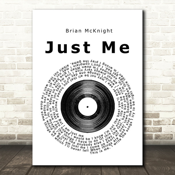 Brian McKnight Just Me Vinyl Record Song Lyric Music Print