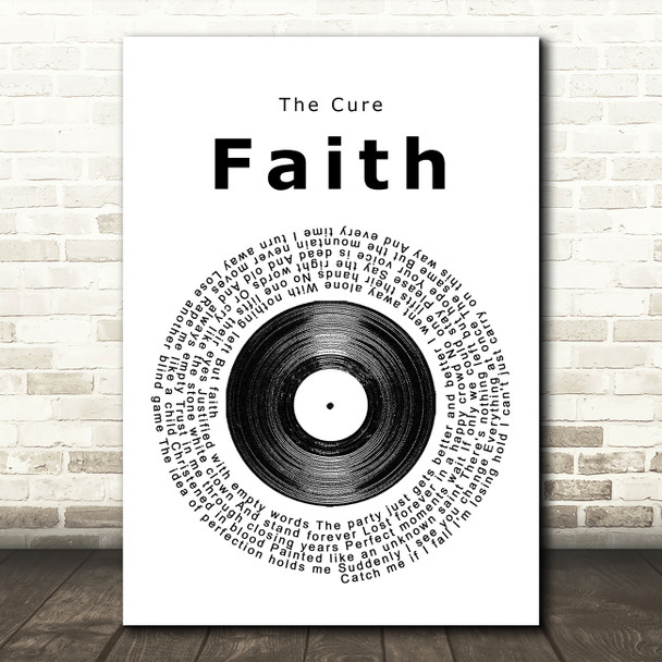 The Cure Faith Vinyl Record Song Lyric Music Print
