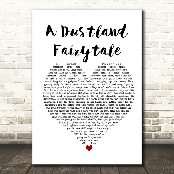 The Killers A Dustland Fairytale White Heart Song Lyric Music Print