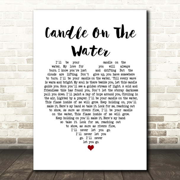 Helen Reddy Candle On The Water White Heart Song Lyric Music Print Helen Reddy Candle On The Water White Heart Song Lyric Music Print