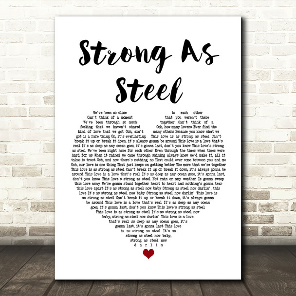 Five Star Strong As Steel White Heart Song Lyric Music Print