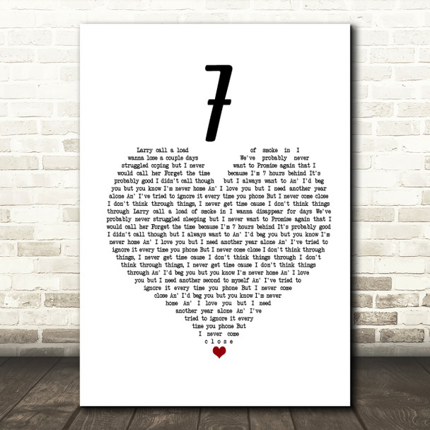 Catfish And The Bottlemen 7 White Heart Song Lyric Music Print