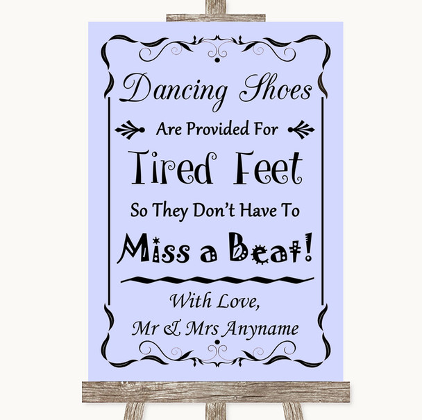 Lilac Dancing Shoes Flip-Flop Tired Feet Personalized Wedding Sign