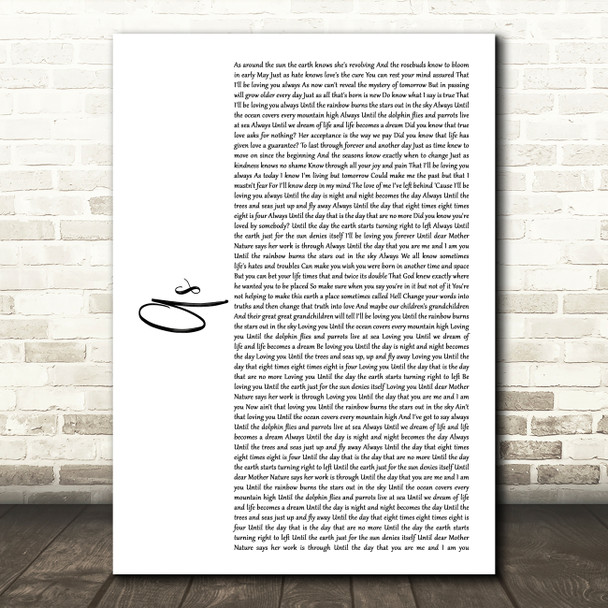 Stevie Wonder As White Script Song Lyric Music Print