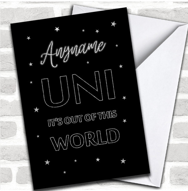 Et Out Of This World Style Uni Good Luck Personalized Card