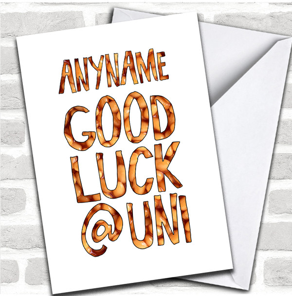 Good Luck at Uni Baked Beans Good Luck Personalized Card