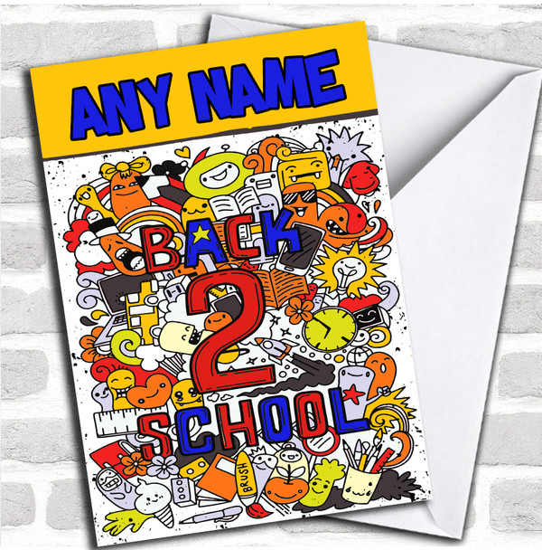 Colourful Back To School Good Luck Personalized Card