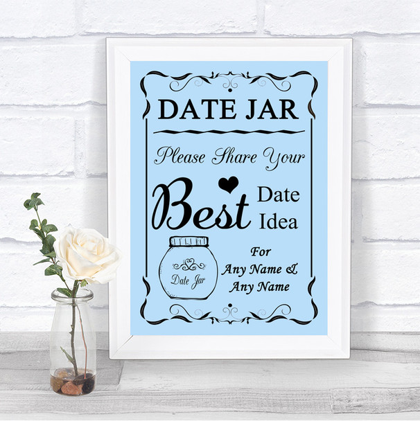 Blue Date Jar Guestbook Personalized Wedding Sign