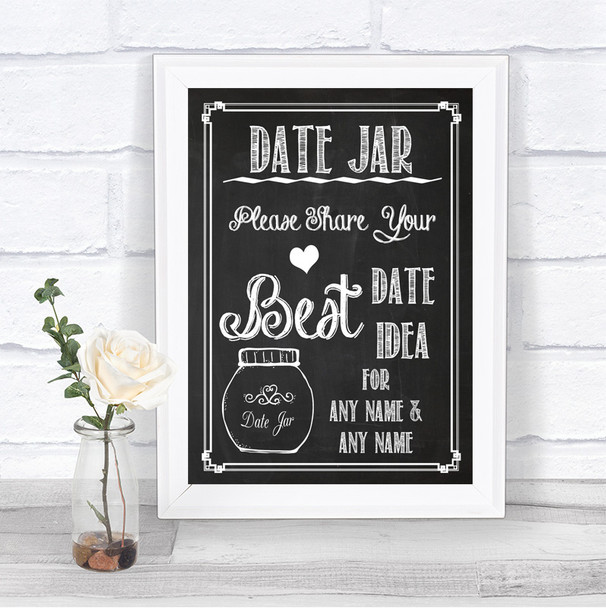 Chalk Sketch Date Jar Guestbook Personalized Wedding Sign