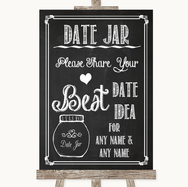 Chalk Sketch Date Jar Guestbook Personalized Wedding Sign