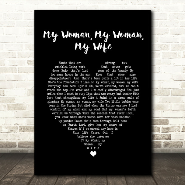Dean Martin My Woman, My Woman, My Wife Black Heart Song Lyric Music Print