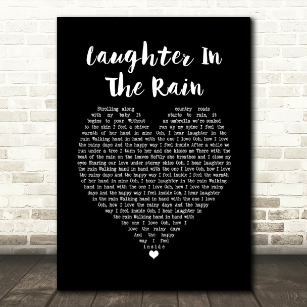 Neil Sedaka Laughter In The Rain Black Heart Song Lyric Music Print
