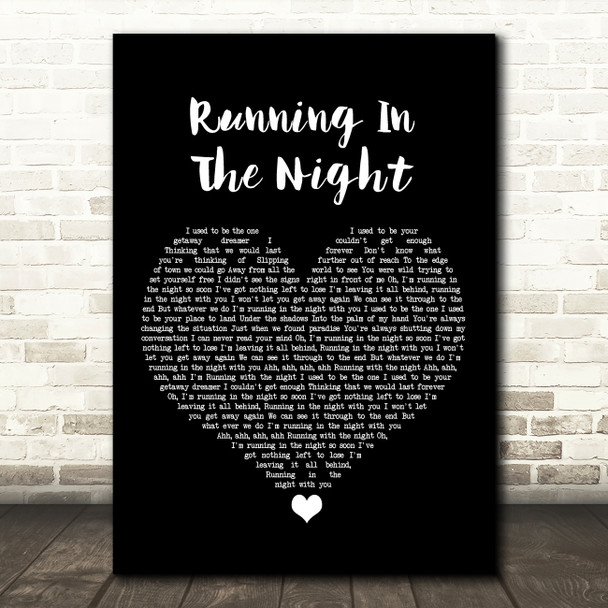 FM 84 Running In The Night Black Heart Song Lyric Music Print
