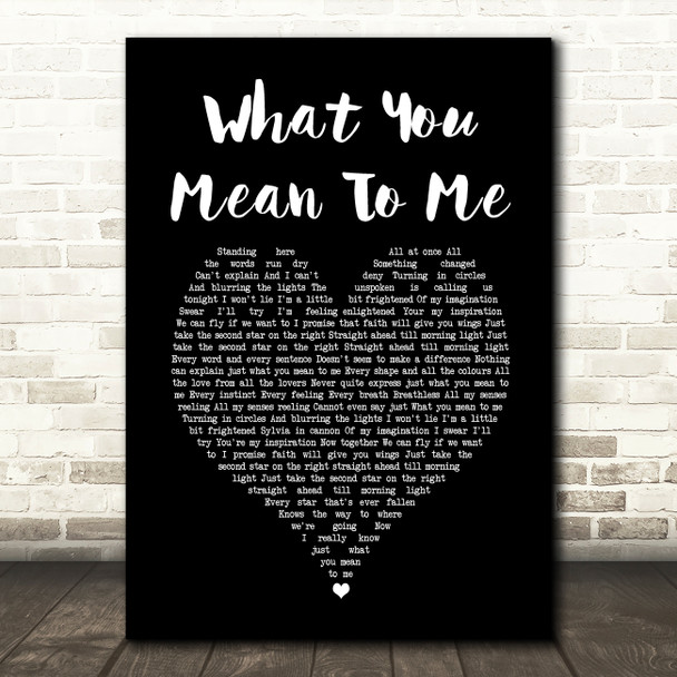 Finding Neverland What You Mean To Me Black Heart Song Lyric Music Print