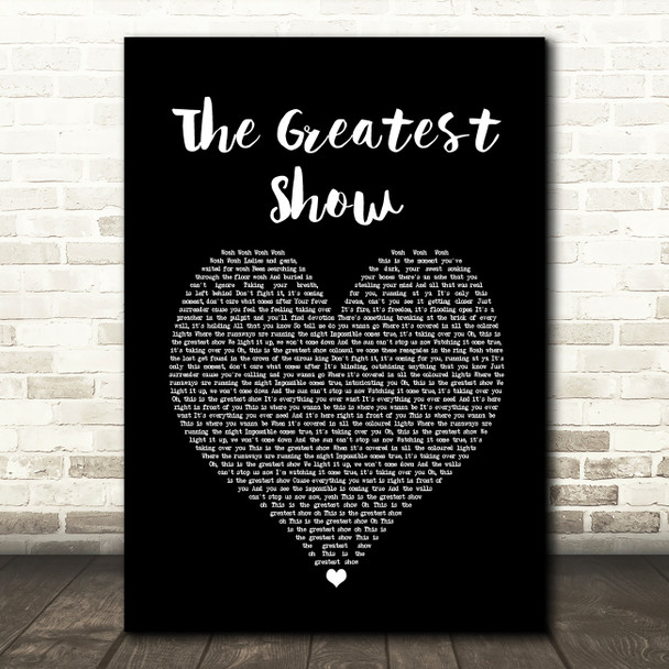 Hugh Jackman The Greatest Show Black Heart Song Lyric Music Print