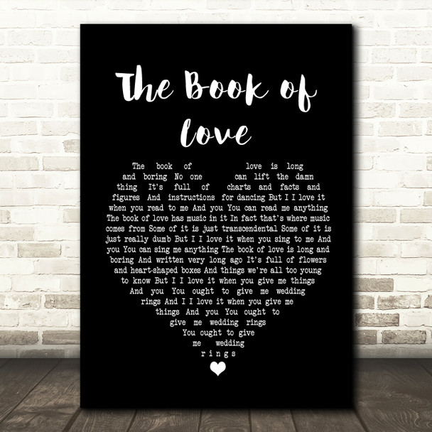 Peter Gabriel The Book of Love Black Heart Song Lyric Music Print