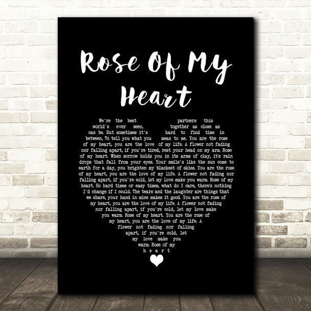 Johnny Cash Rose Of My Heart Black Heart Song Lyric Music Print