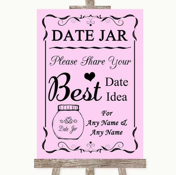 Pink Date Jar Guestbook Personalized Wedding Sign