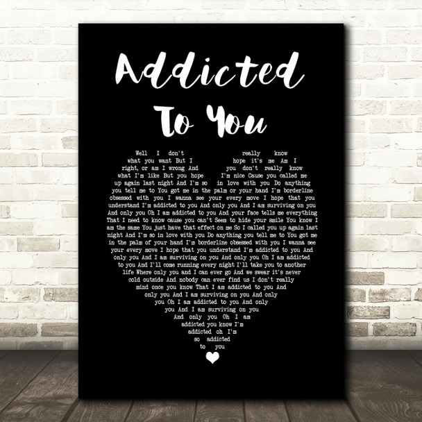 Picture This Addicted To You Black Heart Song Lyric Music Print