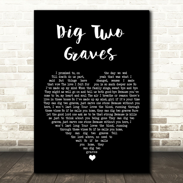 Randy Travis Dig Two Graves Black Heart Song Lyric Music Print